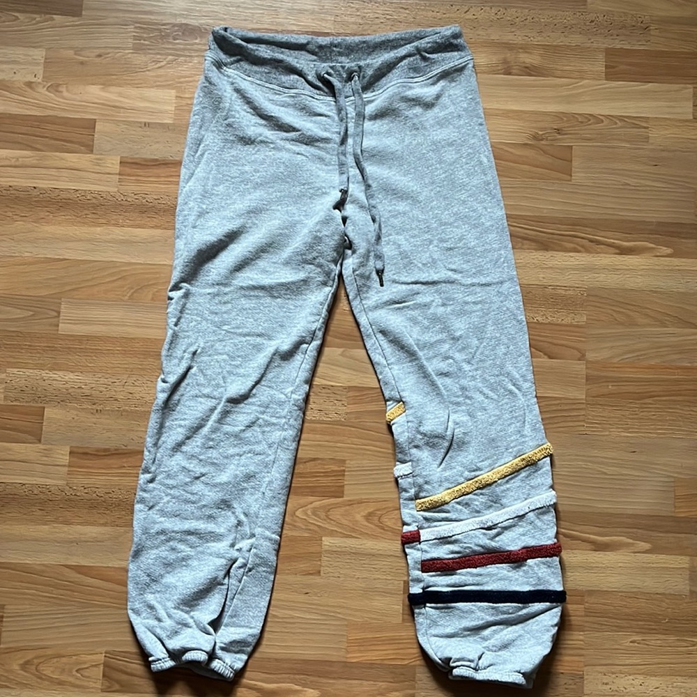 Sundry Drawstring Grey Sweatpants Jogger with Striped Leg Size 1 Small S